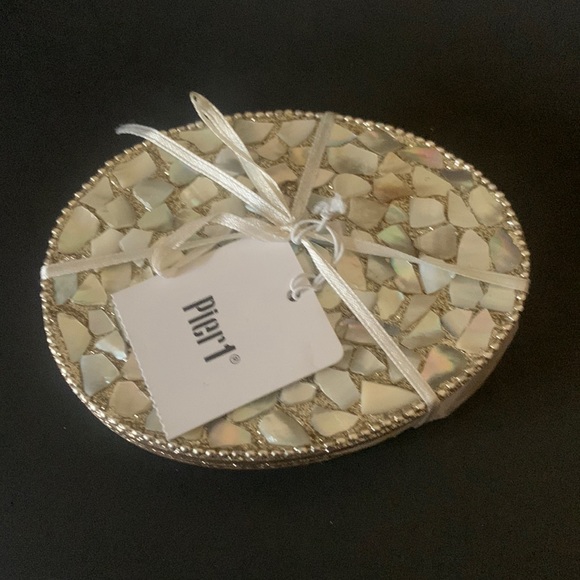 Pier 1 Holiday Pier Imports Abalone Gold Beaded Shimmery Drink